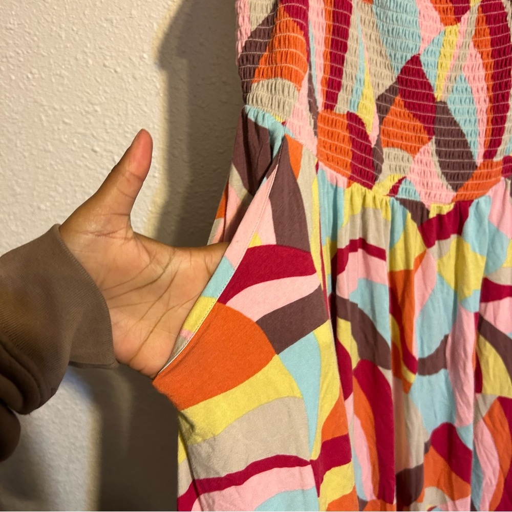 Colorful Geometric Print Dress - Picture 2 of 5